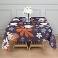 thumbnail image 3 of Darkpurple Daisy Flower Orange Petals Pattern Square Tablecloth,Waterproof Square Table Cover,Wipeable Spillproof Washable Table Cover for Home Kitchen Party Decor 42"X42"(107x107cm), 3 of 6