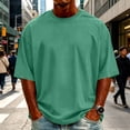 thumbnail image 2 of Mens Cotton T Shirts Dqueduo Men's Summer Casual Solid Color Round NeckT-shirt Tops Blouse Mint Green XL, 2 of 6