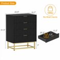 thumbnail image 3 of Commodes Modernes Commode en Tissu à 4 Tiroirs, Organisateur, Coffre de Rangement Compact pour Chambre, Garde-Robe et Salon, Tiroirs pour Vêtements, Table de Chevet Étroite, Noir/blanc, 3 of 9