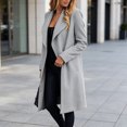 thumbnail image 2 of Leidass Womens Mid Length Wrap Coat Shawl Lapel Open Front Self Tie Waist Belt Long Sleeve Solid Casual Outerwear Gray M, 2 of 4