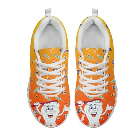 

Summer Lace Up Sport Running Ladies Shoes For Women 2023 Sneakers Woman Casual Shoes Cartoon Tooth 3D Print Mesh Womens Flats