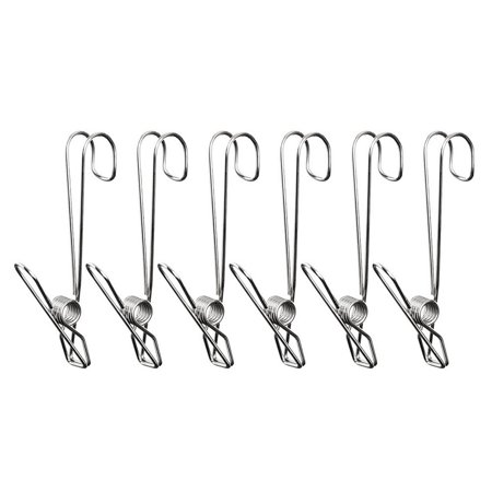

Lacyie 6PCS Stainless Steel Multi-Purpose Wire Clip With Hook And Long Tail