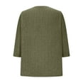 thumbnail image 6 of BiZtdJrK 3/4 Sleeve Tops for Women Ribbed Knit Fall Sweaters Dressy Crossover V Neck Pullover Blouse Going Out Tunic, Army Green, M, 6 of 8