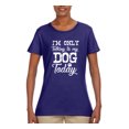 thumbnail image 2 of Wild Bobby I'm Only Talking to My Dog Today Dog Lover Women Graphic Tee, Purple, Large, 2 of 5
