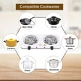 thumbnail image 4 of Hinzonek 2000W Portable Electric Double Burner, Hot Plate Kitchen Cooktop Cooking Stove Frying Pan and Easy to Clean for Home or Dorm, Adjustable Temperature, White, 4 of 10