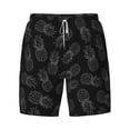 thumbnail image 5 of Rocae White Pineapples for Men's Swim Trunks Quick Dry With Two Side Pockets and One Lined Patch PocketSmall, 5 of 9