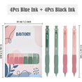 thumbnail image 2 of baomifa-8Pcs Retractable Erasable Gel Pens, 4 Blue & 4 Black Ink 0.5 mm Fine Point with Cute Eraser, Smooth Write Quick Dry School Office Note Taking Journaling Supplies (Pink & Green), 2 of 4