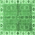 thumbnail image 1 of Ahgly Company Indoor Square Oriental Emerald Green Traditional Area Rugs, 5' Square, 1 of 4