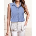 thumbnail image 6 of Zeagoo Womens Sleeveless Button Down Shirt Tops V Neck Business Casual Collared Blouses Tank Top, 6 of 7