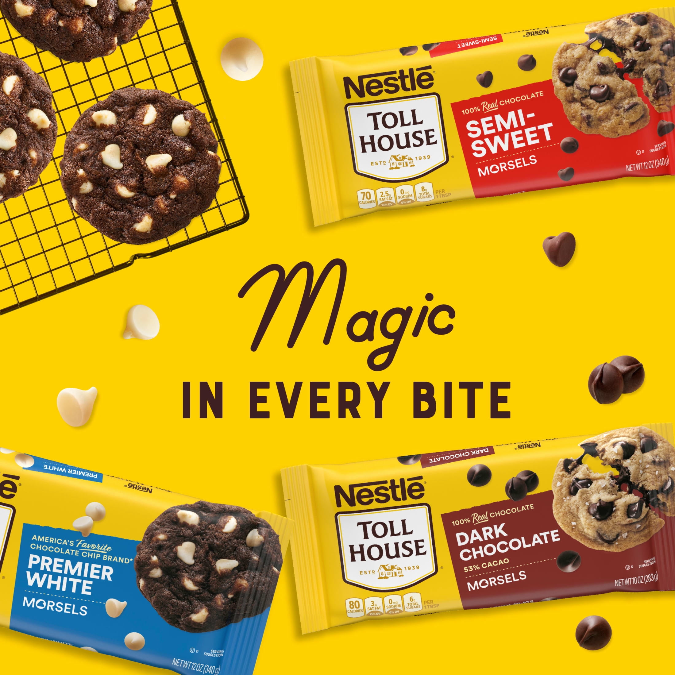 (6 pack) Nestle Toll House Premier White Regular Baking Chips, 12 oz Bag