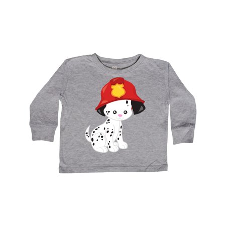 

Inktastic Fireman Dog Dalmatian Dog With Fireman Helmet Gift Toddler Boy or Toddler Girl Long Sleeve T-Shirt