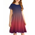 thumbnail image 5 of Girls 2025 Summer Dresses Short Sleeve Gradient Dress Soft and Comfortable Casual Summer Wear for Parties and Daily Dresses ,Sie:140, 5 of 5