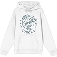 thumbnail image 4 of Pisces Zodiac Fish With Glitter Adult White Long Sleeve Hoodie-Medium, 4 of 6