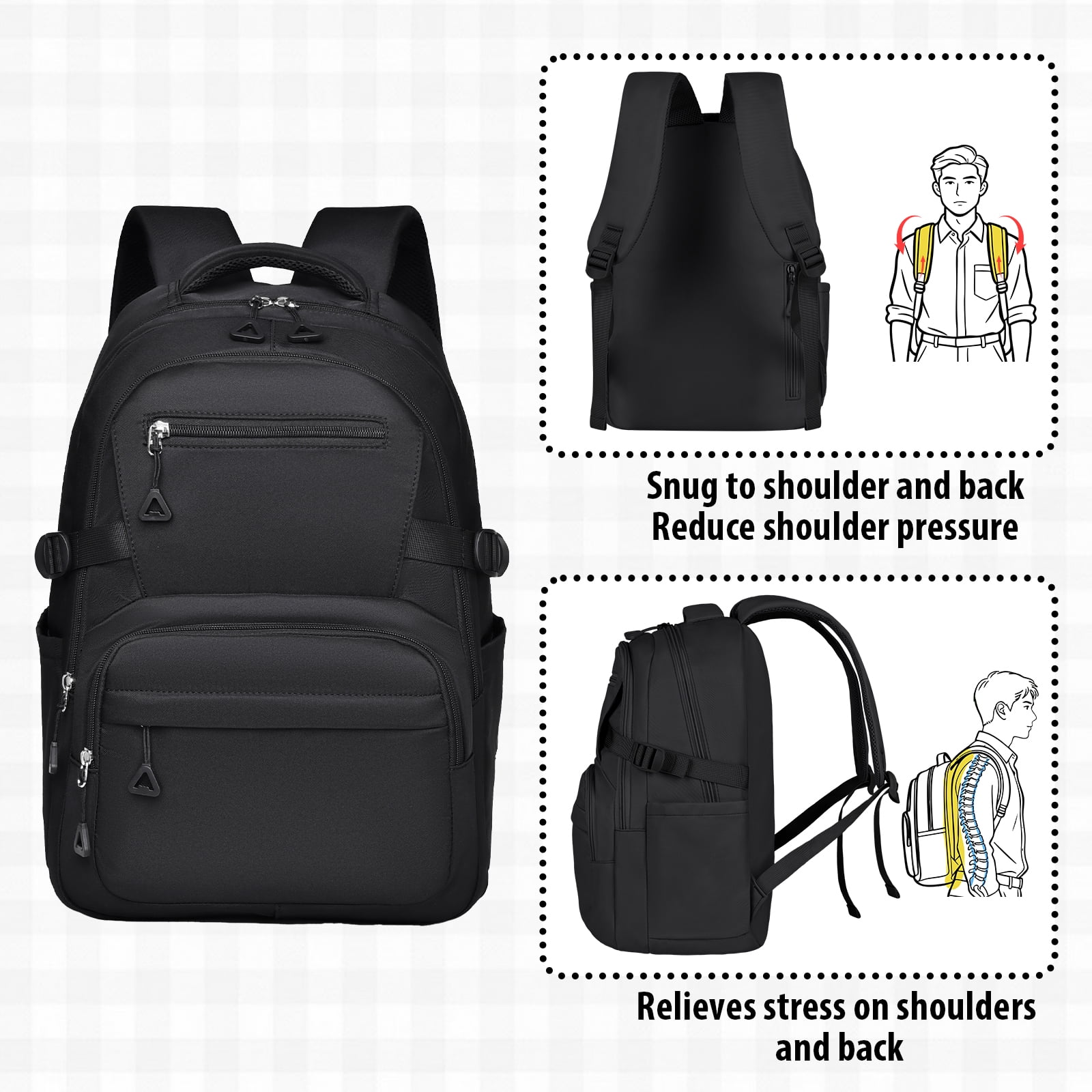 Gynky School Backpack, Large Capacity Bookbag Cute Girlish Water-Resistant Laptop Backpacks for Teen Adults Tween, Fashion Aesthetic Lightweight Travel Daypack for Women Middle School College