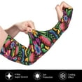 thumbnail image 3 of Fotbe Colorful Floral Embroidery Mexican UV Sun Protection Arm Sleeves - Tattoo Cover Up - Basketball Arm Sleeve UPF 50 Cooling for Men Women, 3 of 8
