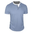thumbnail image 4 of JAJAHO Mens Short Sleeve T Shirts Summer Casual Stylish 2 In 1 Color Block Loose Fit Crew Neck Tee Daily Wear Comfy Tops, 4 of 5