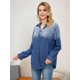thumbnail image 5 of Camisa Vaquera con Botones para Mujer, Solapa en Degradado, Larga y Bolsillo Azul L, 5 of 9