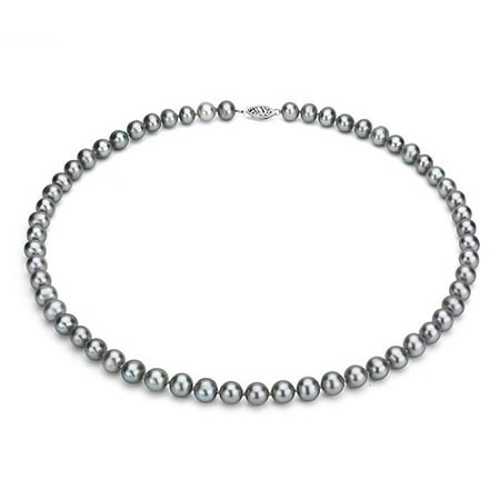 Filigree Tassel - ADDURN Ultra-Luster 7-8mm Grey Genuine Cultured Freshwater Pearl 18