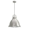 thumbnail image 2 of Hunter - Bridgemoor 3-light Brushed Nickel, Medium Size Pendant Light, Dimmable, Industrial Style, Dome Shaped, for Bedrooms, Dining, Living Rooms - 19101, 2 of 9