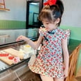 thumbnail image 4 of Bullpiano Toddler Girls Elegant Cheongsam Floral Dresses Kids Summer Chinese Style Party Dress 1-6T, 4 of 6