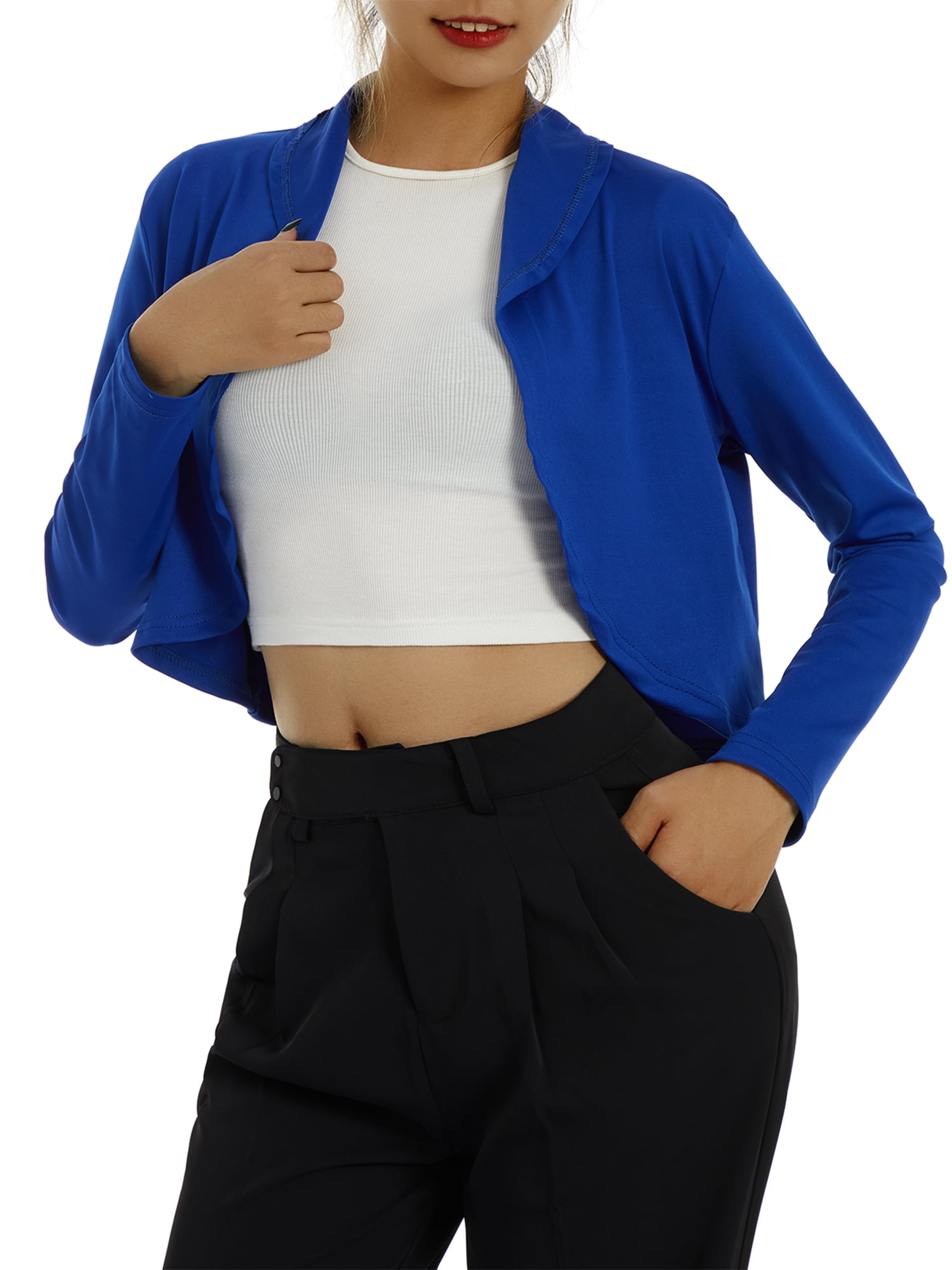 royal blue cropped cardigan