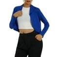thumbnail image 2 of Women's Kimono Cardigan Lightweight Long Sleeve Open Front Cropped Jacket Draped Ruffle Short Shrugs, 2 of 9