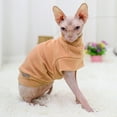 thumbnail image 5 of Frogued Autumn Fashion Solid Color Sleeveless Warm Coat Cat Dog T-shirt Pet Clothes (Light Brown,S), 5 of 13