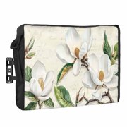 Magnolia Flower Outdoor TV Cover 40 to 43 inch Weatherproof Waterproof, Green Leaf TV Enclosures with Remote Control Pocket Flat Screen Protector for Outside