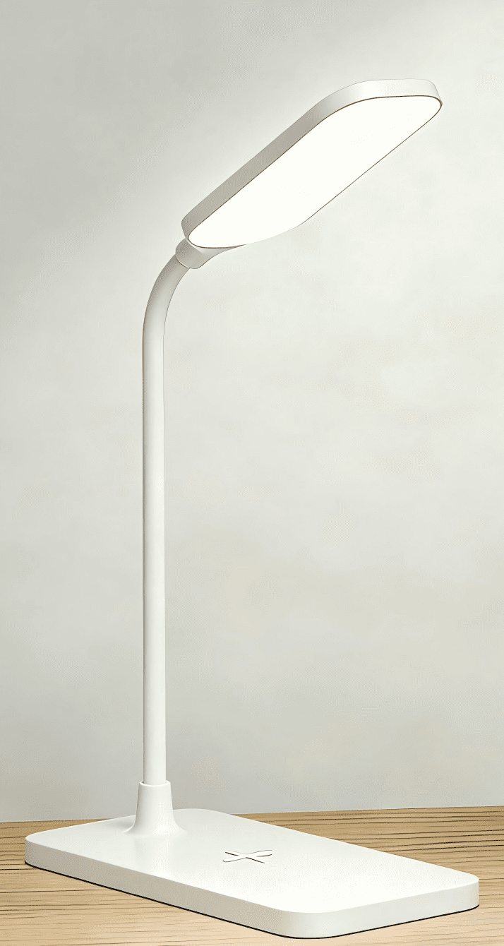 DKTIOP Small Led Desk Lamp for an Office in Home with USB Port - 3 Modes Dimmable Gooseneck Desk Light（White）