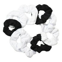 Motique Accessories 9 Pack Scrunchies Hair Ties Perfect for Adult Female and Girls (6 White 3 Black)