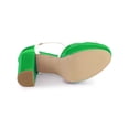 thumbnail image 3 of BLISSFUL STEP Escarpins à Plateforme pour Femmes à Bride en T avec Nœud Vintage à Talons Blocs Vert Lime 6, 3 of 8