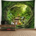 thumbnail image 3 of Decoración del hogar Ventana Escena Mural Impresión Tapiz de poliéster Fondo Pared Tela Árbol Agujero Estufa Colgante Grande, 3 of 5