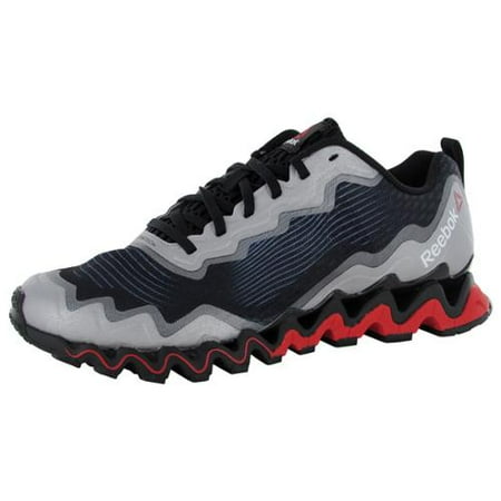 Reebok Mens ZigUltra Mesh Running Shoe, Black/Silver/Red, US 11