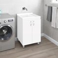 thumbnail image 2 of Foster 2-Door Laundry Room Utility Tub and Sink Engineered Wood White, 2 of 10
