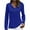 Blue, variant on Womens Long Sleeve Tunic Tops to Wear with Leggings Button Notch V Neck Comfy T Shirts Blouse