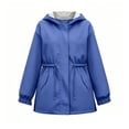 thumbnail image 3 of Kids Hooded Jacket Solid Color Casual Coat Lightweight Outerwear with Full Zip for Boys Girls School Spring, 3 of 4