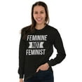 thumbnail image 3 of Feminine Not Feminist Conservative Women Plus Size Long Sleeve Graphic Tee Brisco Brands 2X, 3 of 5