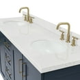 thumbnail image 5 of Ariel Taylor 72 In. Double Oval Sink Bathroom Vanity With Carrara White Quartz Countertop 1.5 Edge In Midnight Blue, 5 of 11