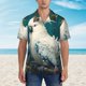 thumbnail image 2 of Balery Tropical Parrot Floral Artwork Camisas hawaianas de manga corta para hombre, camisas playeras de corte holgado, camisas de vacaciones con botones,Large, 2 of 7