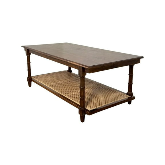 Carolina Chesterfield Wood & Cane Coffee Table in Natural