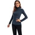 thumbnail image 3 of Hauts à Manches Longues pour Femmes Col Roulé Doux Extensible Ajusté Couche de Base, 3 of 6
