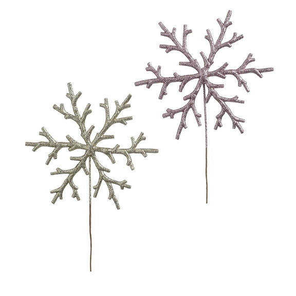 Darice Glitter Snowflake Pick 7.75 x 11 Inches Assorted Colors