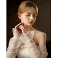 thumbnail image 3 of Zhengup Wedding Sheer Tulle Gloves Long Fingerless Gloves for Women Bridal Mesh Gloves 20s Opera Party Dance Gloves, 3 of 7