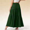thumbnail image 3 of LIaqionyy Women's Maxi Skirt High Waist Pleated A Line Flowy Summer Casual Solid Color Long Skirts with Pockets, 3 of 6