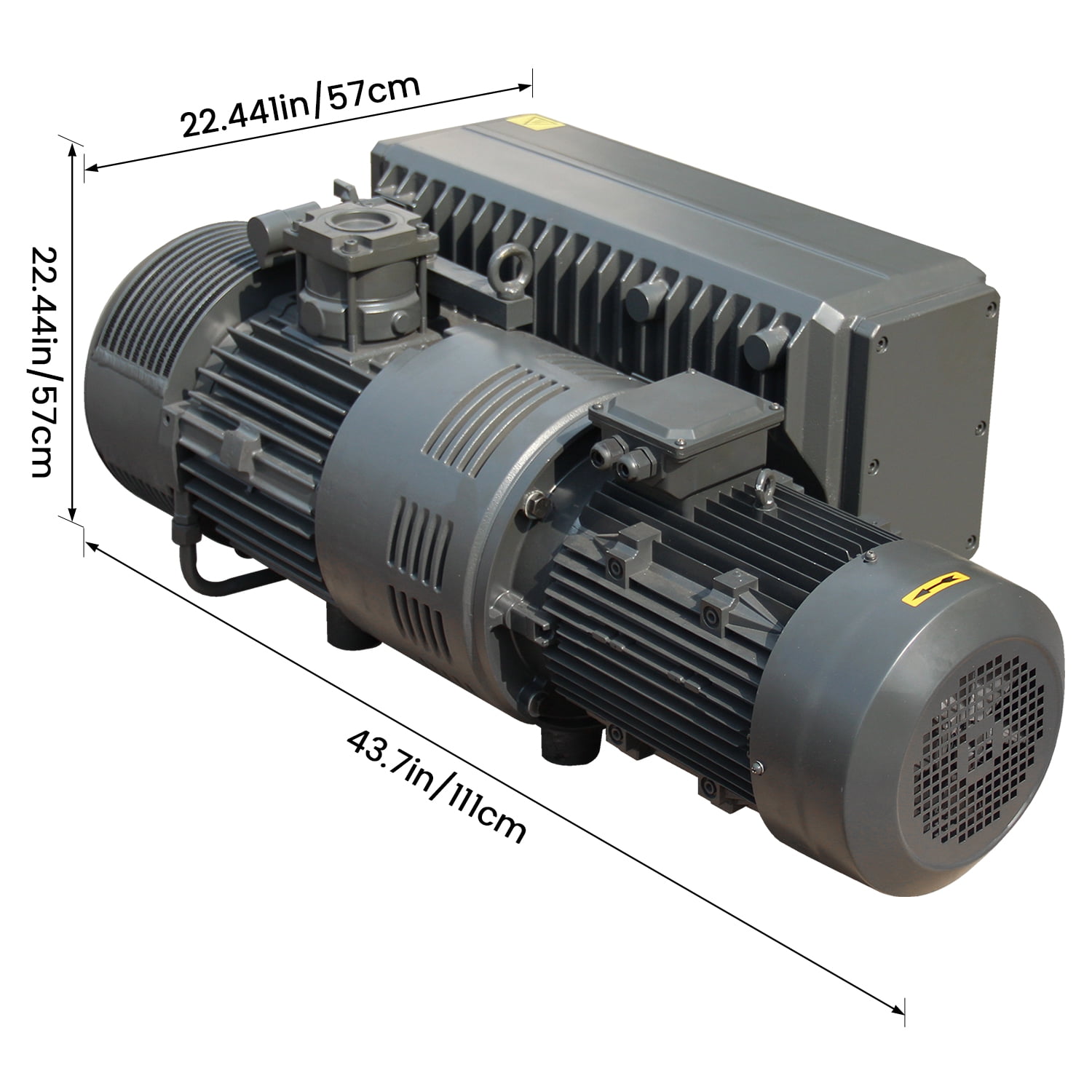 HPDMC 10HP Industrial Rotary Vane Vacuum Pump - 175 CFM, 220V/60Hz 3-Phase, Oil Sealed Pump with NPT 2" Port