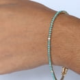 thumbnail image 2 of Turquoise and CZ Diamond tennis bracelet 2mm, solid 14k solid gold plated, delicate bridal bracelet, thin Turquoise, 2 of 3