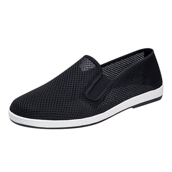 Men's Casual Shoes Breathable Casual Shoes for Men Slip on Mens Slip on Shoes Casual Summer Mesh Flat Footwear Comfortable Non- Men's Slip on Shoes Casual Designer Shoes for Men Casual