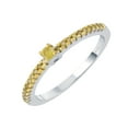 thumbnail image 2 of Sterling Silver with Natural Yellow Diamond Stackable Band Ring, 2 of 5