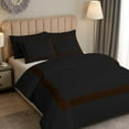 thumbnail image 3 of DNG Creations 1 Piece Full Black And Chocolate Border Line Pattern Duvet Cover - 100% Egyptian Cotton, 800 Thread Count ( Twin/Twin XL ), 3 of 5