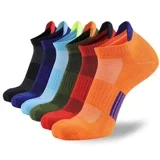 Eryueer Merino Wool Ankle Hiking Socks For Men & Women No Show Running Athletic Support Thick Cushioned Breathable Socks 6 Pairs